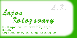 lajos kolozsvary business card